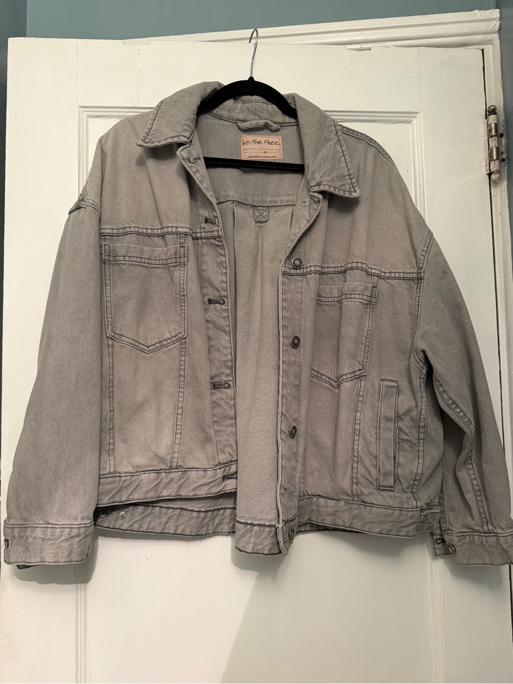 We The Free Opal Swing Women's Light Gray Denim Jacket